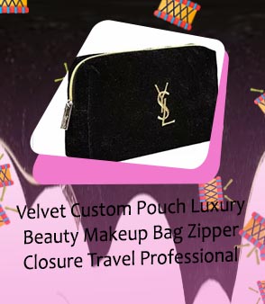 Black velvet makeup bag